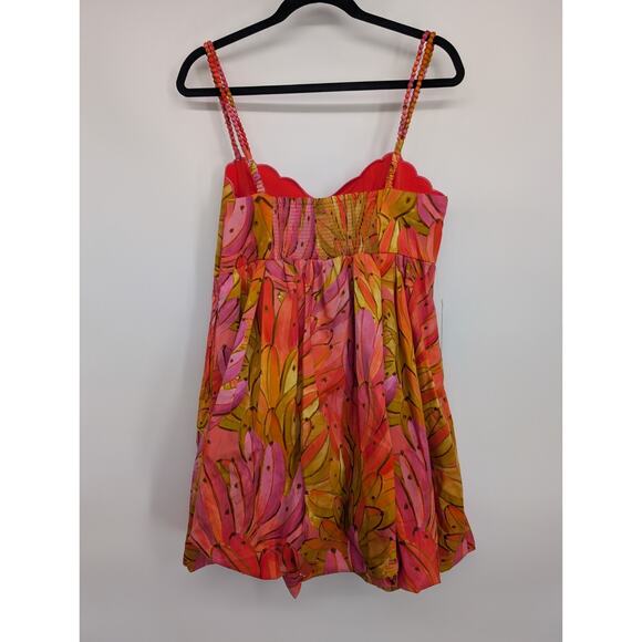 NWT Farm Rio Sleeveless V-Neck Bubble-Hem Mini Dress Size L #8A510 - Picture 6 of 13